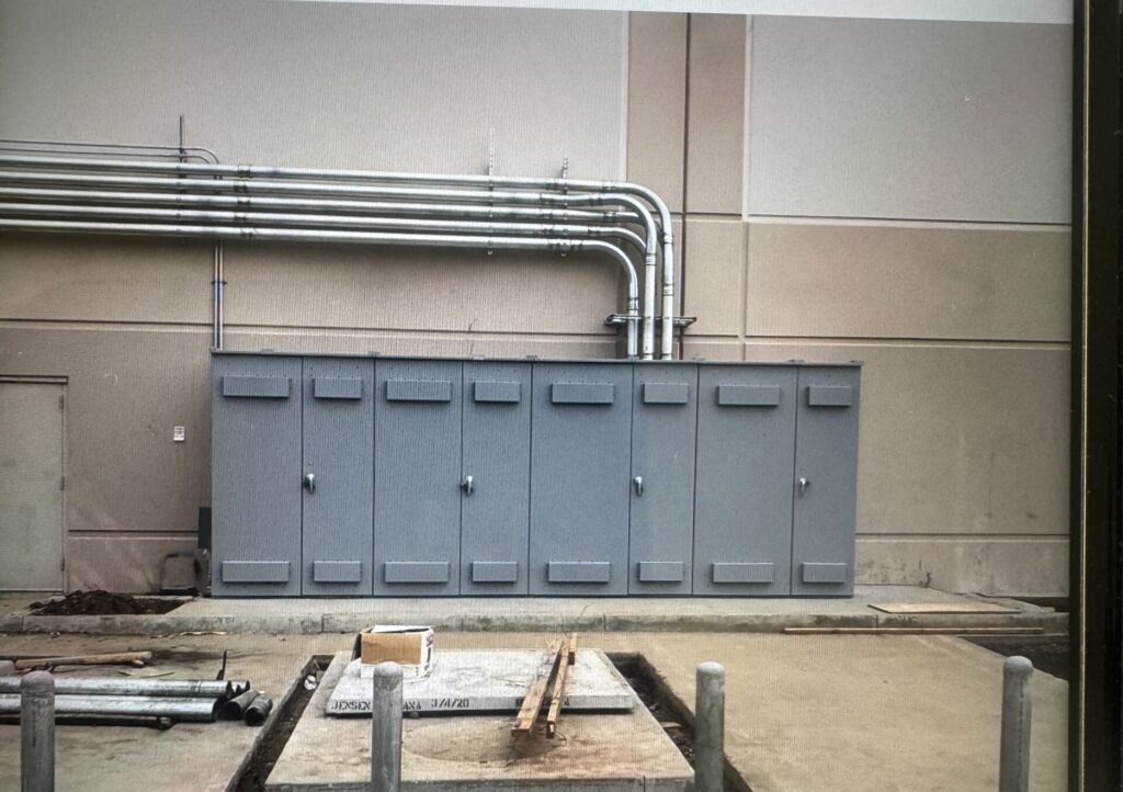 Commercial electrical distribution panels and conduit installation