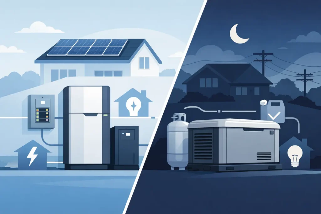 Home Battery Backup vs Generator Compared